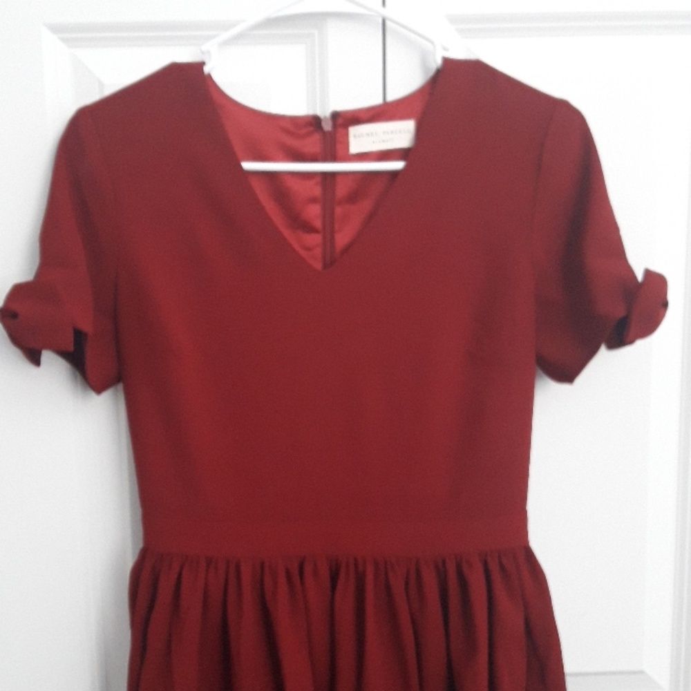 Rachel Parcell Cranberry Bow Sleeve Dress